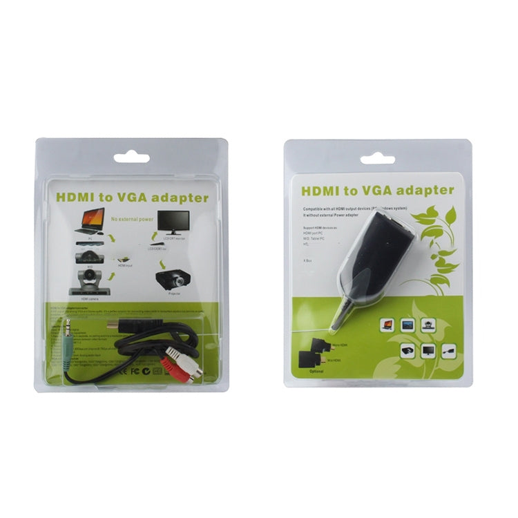 HDMI Male to VGA Female Adapter With Audio Cable(Black) - Cable by PMC Jewellery | Online Shopping South Africa | PMC Jewellery | Buy Now Pay Later Mobicred