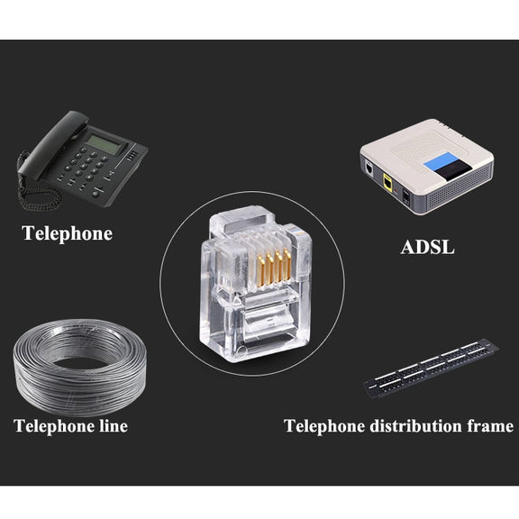 RJ11 Modular Plug Telephone Connector (1000pcs in one packaging, the price is for 1000pcs)