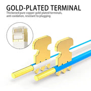 Gold Plated Head CAT7 High Speed 10Gbps Ultra-thin Flat Ethernet RJ45 Network LAN Cable (25m)