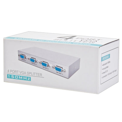 4 Port 150MHz VGA Splitter (1 VGA Input, 4 VGA Output) - VGA Splitters by PMC Jewellery | Online Shopping South Africa | PMC Jewellery | Buy Now Pay Later Mobicred