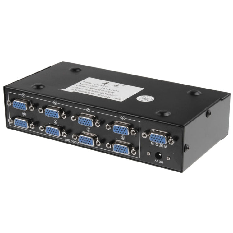 FJ-2508A 8 Port VGA Video Splitter High Resolution 1920 x 1440 Support 250MHz Video Bandwidth - VGA Splitters by PMC Jewellery | Online Shopping South Africa | PMC Jewellery | Buy Now Pay Later Mobicred