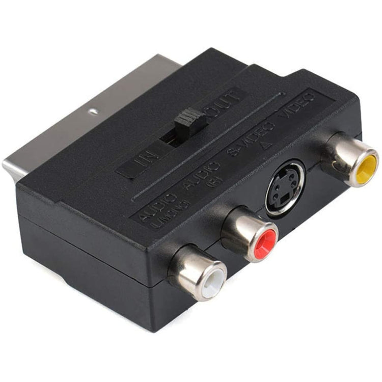Scart Male to Female with Composite AV + S-Video Sockets(Black) - free shipping - PMC Jewellery - Order now!