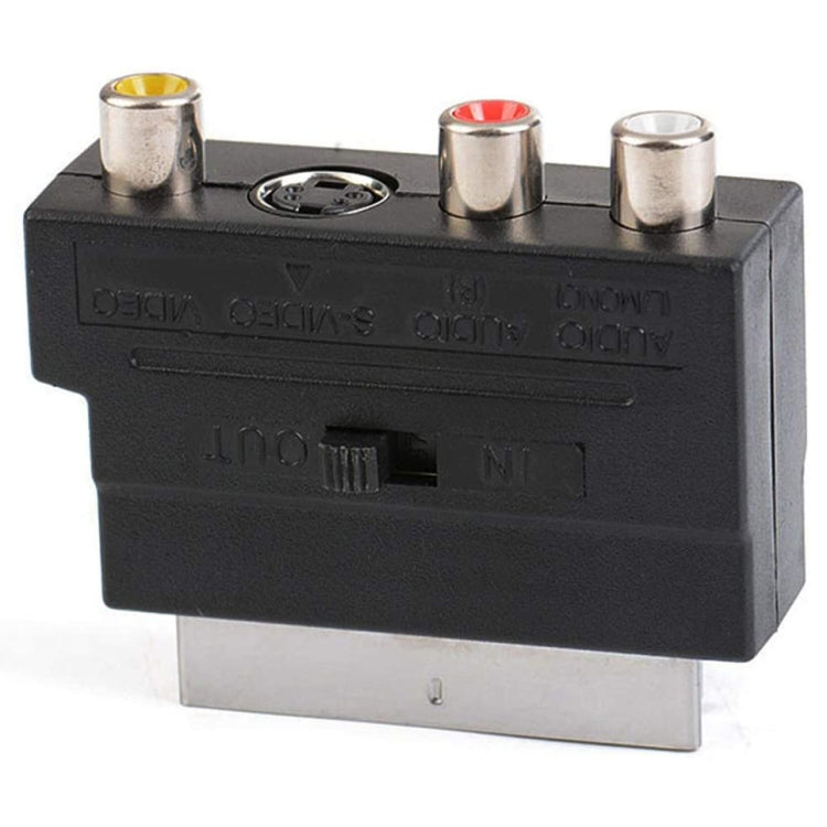 Scart Male to Female with Composite AV + S-Video Sockets(Black) - free shipping - PMC Jewellery - Order now!
