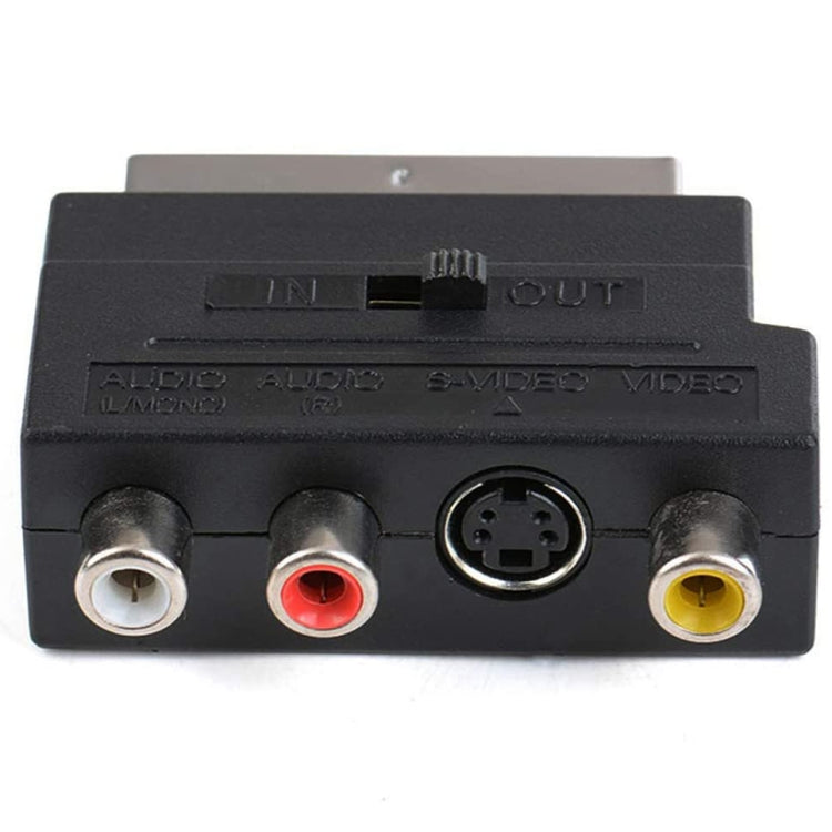 Scart Male to Female with Composite AV + S-Video Sockets(Black) - free shipping - PMC Jewellery - Order now!