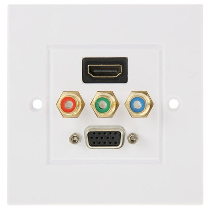 HDMI Female Plug + 3 RCA Female Plugs + VGA Female Plug Wall Plate Panel -  by PMC Jewellery | Online Shopping South Africa | PMC Jewellery | Buy Now Pay Later Mobicred