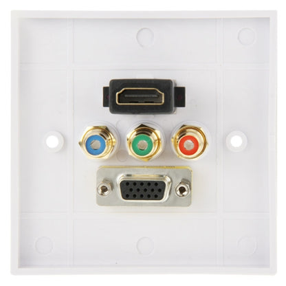 HDMI Female Plug + 3 RCA Female Plugs + VGA Female Plug Wall Plate Panel -  by PMC Jewellery | Online Shopping South Africa | PMC Jewellery | Buy Now Pay Later Mobicred