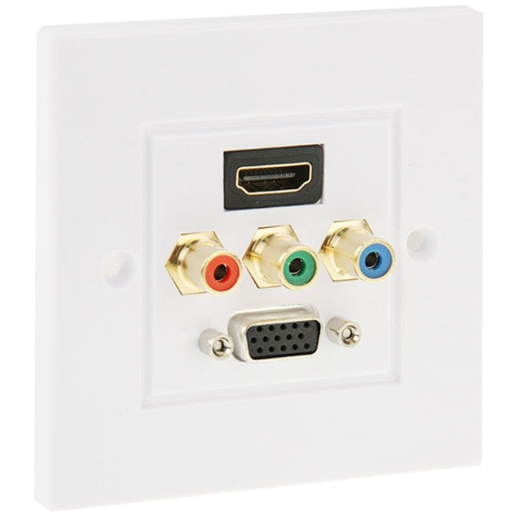 HDMI Female Plug + 3 RCA Female Plugs + VGA Female Plug Wall Plate Panel -  by PMC Jewellery | Online Shopping South Africa | PMC Jewellery | Buy Now Pay Later Mobicred