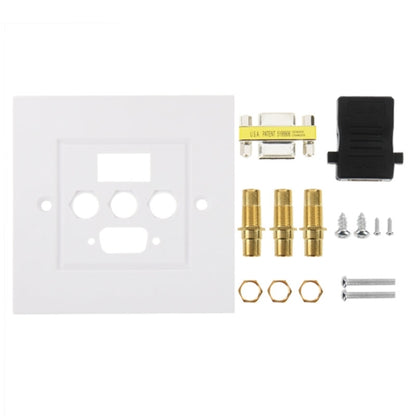 HDMI Female Plug + 3 RCA Female Plugs + VGA Female Plug Wall Plate Panel -  by PMC Jewellery | Online Shopping South Africa | PMC Jewellery | Buy Now Pay Later Mobicred