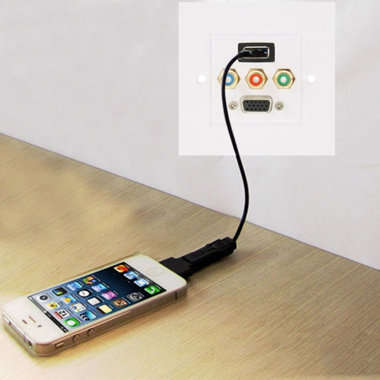 USB 3.0 Female Plug + 3 RCA Female Plugs + VGA Female Plug Wall Plate Panel -  by PMC TechLife | Online Shopping South Africa | PMC TechLife | Buy Now Pay Later Mobicred
