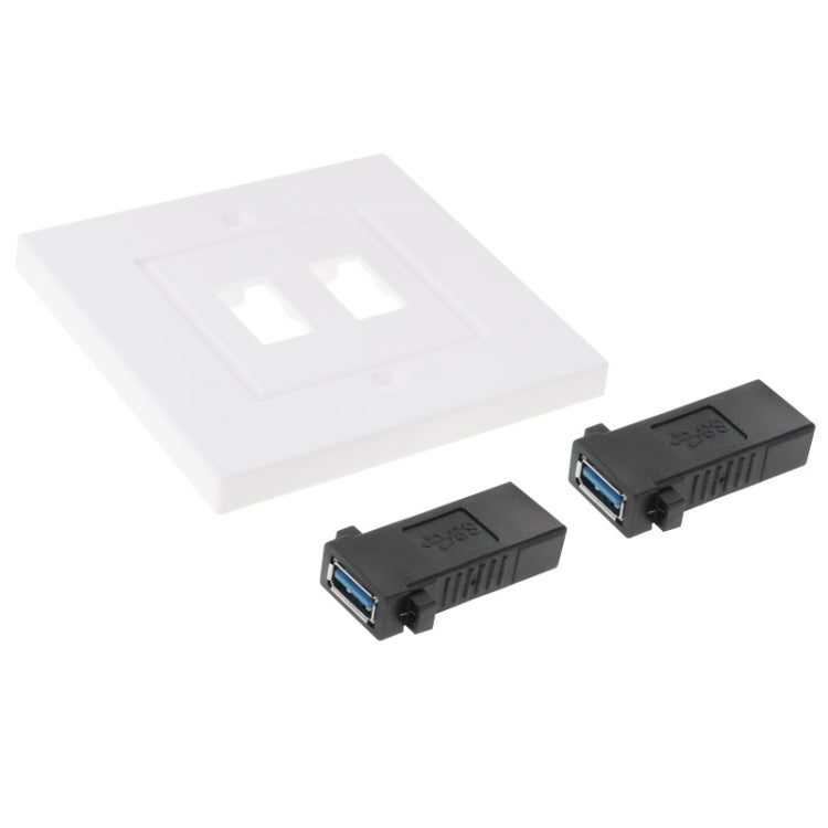 Dual USB 3.0 Female Plugs Home Wall Charger Plate Wall Plate Panel - free shipping - PMC Jewellery - Order now!