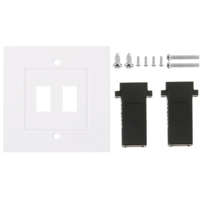 Dual USB 3.0 Female Plugs Home Wall Charger Plate Wall Plate Panel - free shipping - PMC Jewellery - Order now!