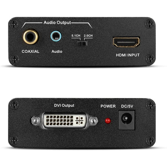 HDV-339 Full HD HDMI to DVI + Digital Coax / Analog Stereo Audio Converter Adapter(Black)