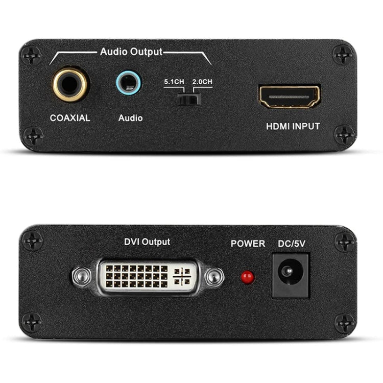 HDV-339 Full HD HDMI to DVI + Digital Coax / Analog Stereo Audio Converter Adapter(Black)
