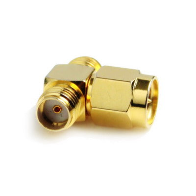 SMA Male to 2 SMA Female Adapter (T Type), Gold Plated(Yellow) - Connectors by PMC TechLife | Online Shopping South Africa | PMC TechLife