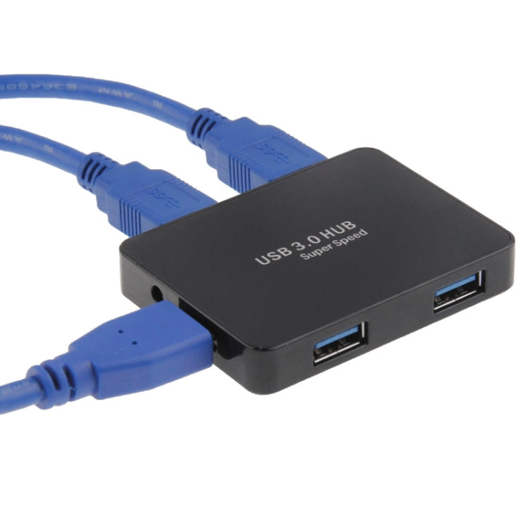 CR-H302 Mirror Surface 4 Ports USB 3.0 Super Speed 5Gbps HUB + 60cm USB 3.0 Transmission Cable(Black) - USB 3.0 HUB by PMC Jewellery | Online Shopping South Africa | PMC Jewellery | Buy Now Pay Later Mobicred