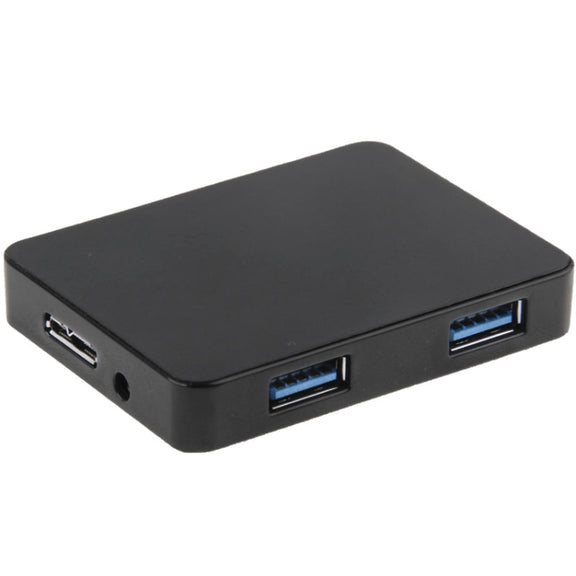 CR-H302 Mirror Surface 4 Ports USB 3.0 Super Speed 5Gbps HUB + 60cm USB 3.0 Transmission Cable(Black)