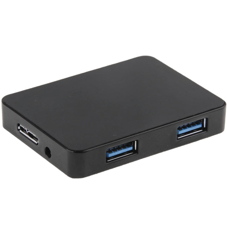 CR-H302 Mirror Surface 4 Ports USB 3.0 Super Speed 5Gbps HUB + 60cm USB 3.0 Transmission Cable(Black)