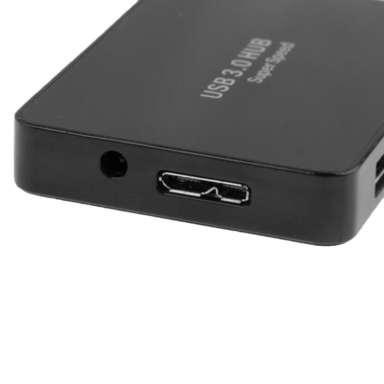 CR-H302 Mirror Surface 4 Ports USB 3.0 Super Speed 5Gbps HUB + 60cm USB 3.0 Transmission Cable(Black) - USB 3.0 HUB by PMC Jewellery | Online Shopping South Africa | PMC Jewellery | Buy Now Pay Later Mobicred