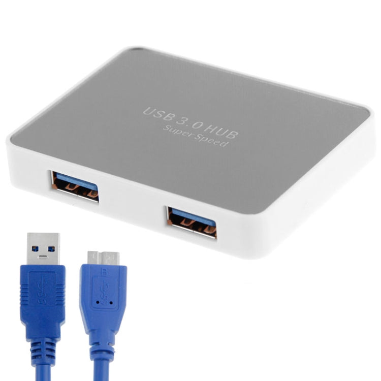 CR-H302 Mirror Surface 4 Ports USB 3.0 Super Speed 5Gbps HUB + 60cm USB 3.0 Transmission Cable(White) - free shipping - PMC Jewellery - Order now!