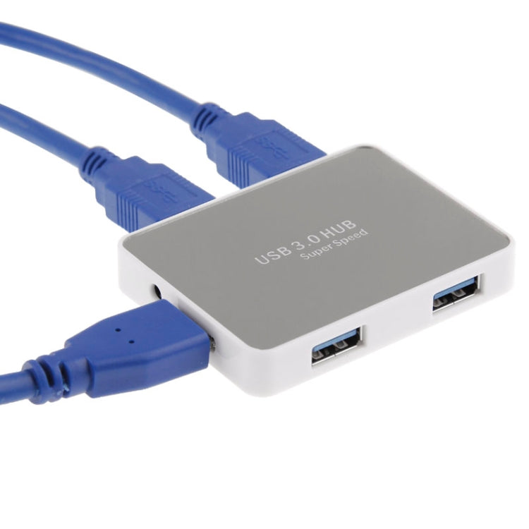 CR-H302 Mirror Surface 4 Ports USB 3.0 Super Speed 5Gbps HUB + 60cm USB 3.0 Transmission Cable(White) - free shipping - PMC Jewellery - Order now!