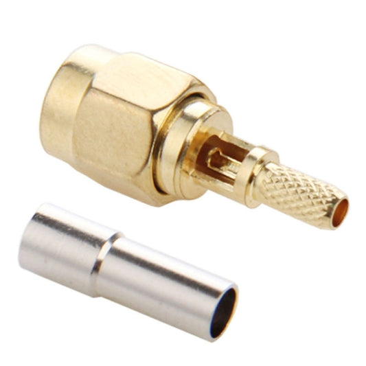 10 PCS Gold Plated Crimp SMA Male Straight Connector Adapter for RG174 / RG188 / RG316 / LMR100 Cable - Connectors by PMC Jewellery | Online Shopping South Africa | PMC Jewellery | Buy Now Pay Later Mobicred