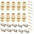 10 PCS Gold Plated SMA Male Plug Crimp RF Connector Adapter for RG58 / RG142 / LMR195 Cable - Connectors by PMC TechLife | Online Shopping South Africa | PMC TechLife | Buy Now Pay Later Mobicred