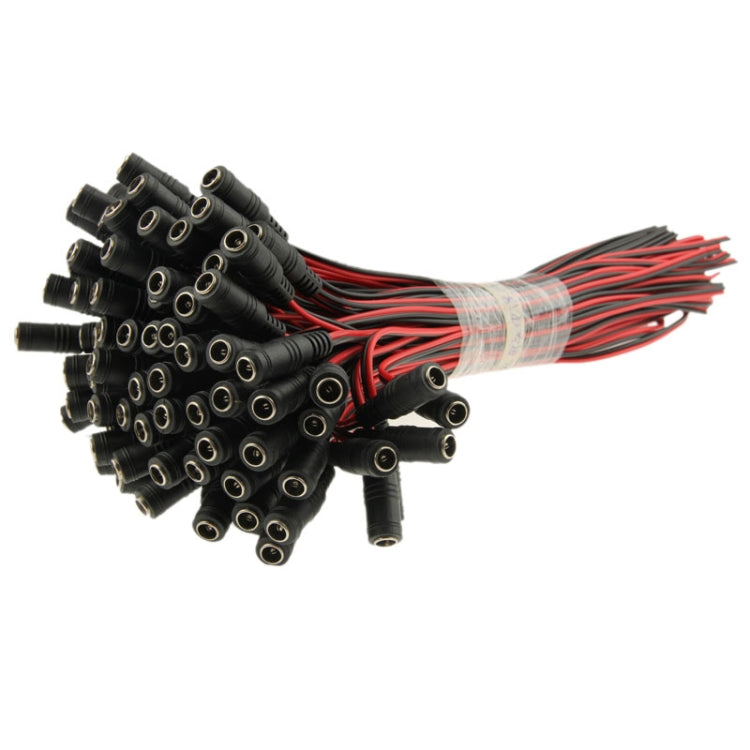 100 PCS 5.5 x 2.1mm DC Power Female Barrel Connector Adaptor for LED Light Controller, Length: 30cm - Connector & Plug by PMC Jewellery | Online Shopping South Africa | PMC Jewellery | Buy Now Pay Later Mobicred