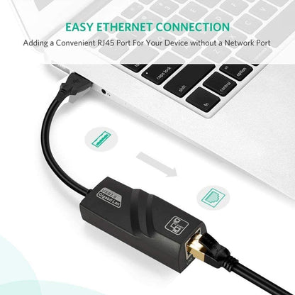 USB 3.0 10 / 100 / 1000Mbps Ethernet Adapter for Laptops, Plug and play(Black) - USB Network Adapter by PMC Jewellery | Online Shopping South Africa | PMC Jewellery | Buy Now Pay Later Mobicred