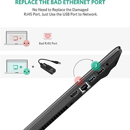 USB 3.0 10 / 100 / 1000Mbps Ethernet Adapter for Laptops, Plug and play(Black) - USB Network Adapter by PMC Jewellery | Online Shopping South Africa | PMC Jewellery | Buy Now Pay Later Mobicred