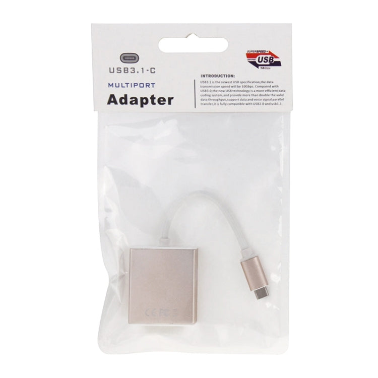 10cm USB-C / Type-C 3.1 to HDMI Adapter Cable, For Galaxy S8 & S8 + / LG G6 / Huawei P10 & P10 Plus / Xiaomi Mi6 & Max 2 and other Smartphones(Gold) - Cable & Adapters by PMC Jewellery | Online Shopping South Africa | PMC Jewellery | Buy Now Pay Later Mobicred