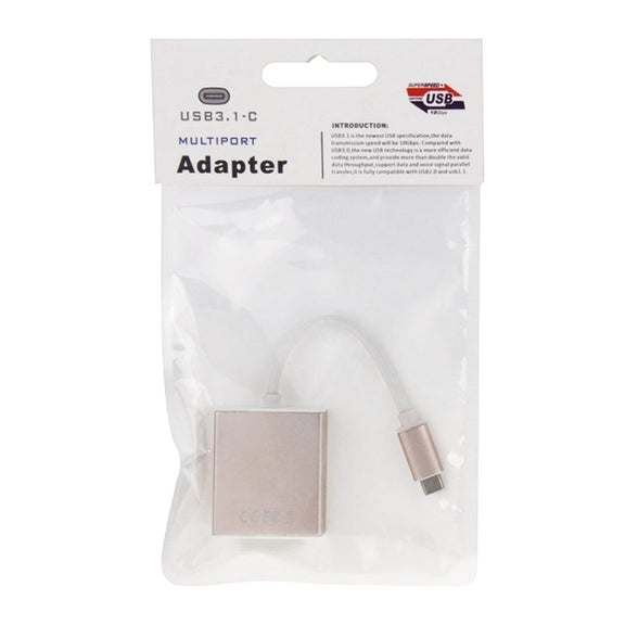 10cm USB-C / Type-C 3.1 to HDMI Adapter Cable, For Galaxy S8 & S8 + / LG G6 / Huawei P10 & P10 Plus / Xiaomi Mi6 & Max 2 and other Smartphones(Gold)