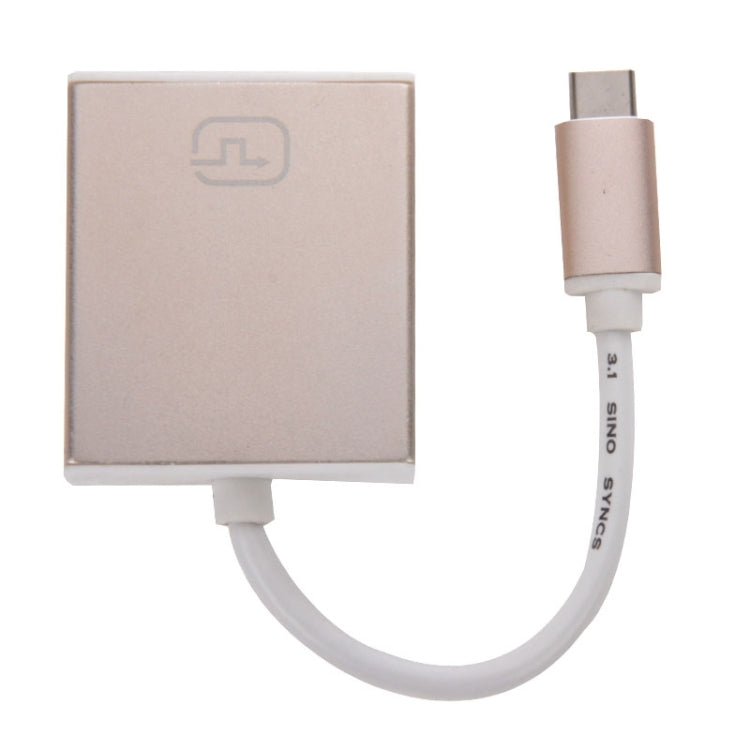 10cm USB-C / Type-C 3.1 to DVI 24+5 Adapter Cable, For MacBook 12 inch, Chromebook Pixel 2015, Nokia N1 Tablet PC(Gold) - Cable & Adapters by PMC Jewellery | Online Shopping South Africa | PMC Jewellery | Buy Now Pay Later Mobicred