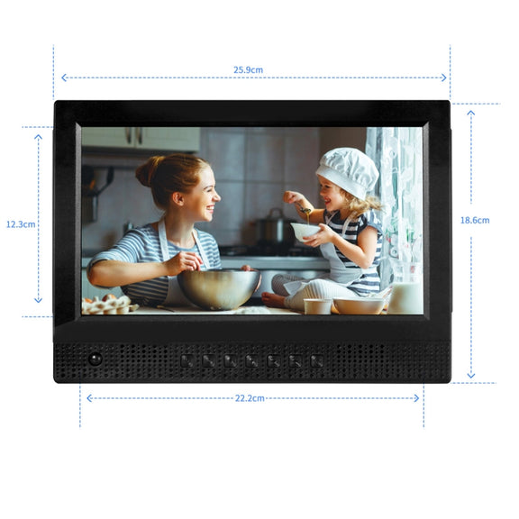 10.1 inch LED Display Multi-media Music & Movie Player Digital Photo Frame with Remote Control, Allwinner E200s Program, Support USB-Disk / SD Card, Body Sensor, Built in Stereo Speaker(Black)