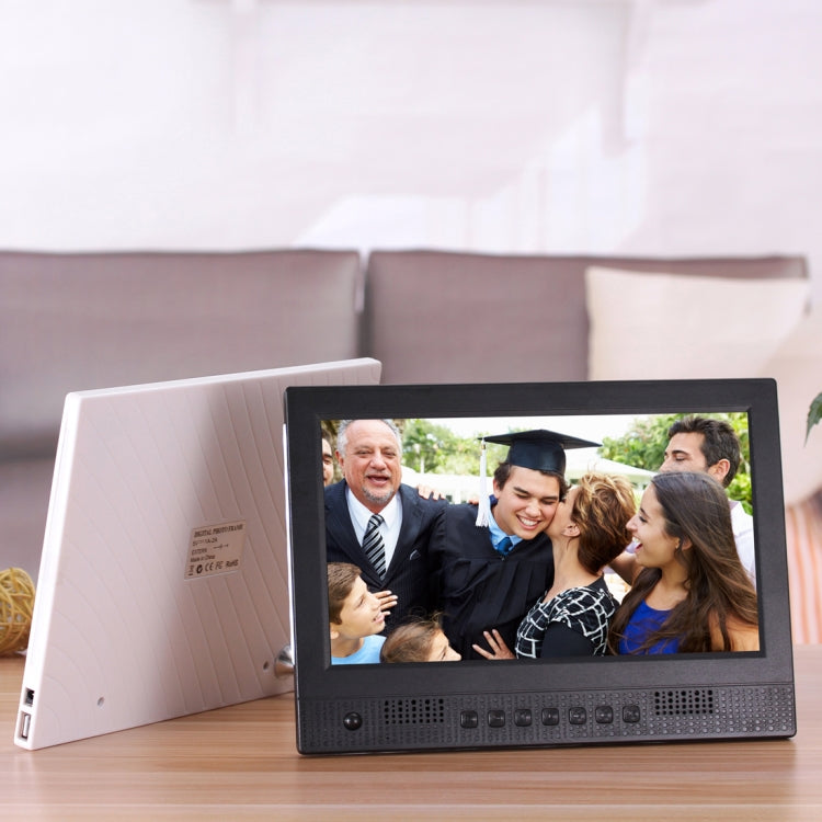 10.1 inch LED Display Multi-media Music & Movie Player Digital Photo Frame with Remote Control, Allwinner E200s Program, Support USB-Disk / SD Card, Body Sensor, Built in Stereo Speaker(Black)