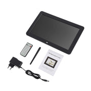 12.0 Inch LED Display Multi-media Digital Photo Frame with Holder / Music & Movie Player / Remote Control Function, Support USB / SD, Built in Stereo Speaker(Black)
