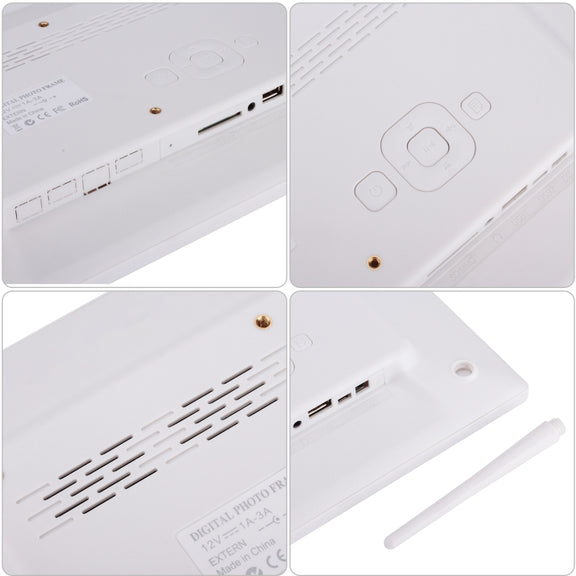 12.1 inch Digital Photo Frame with Holder & Remote Control, Allwinner F16 Program, Support SD /  MMC / USB Flash Disk(White)