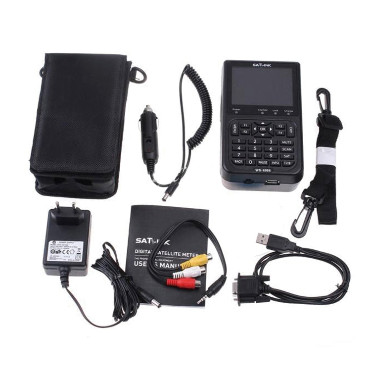 SATLINK WS6906 3.5 inch LCD Colour Screen Portable Digital Satellite Finder Meter(US Plug)