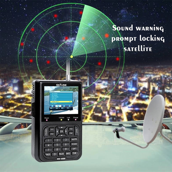 SATLINK WS6906 3.5 inch LCD Colour Screen Portable Digital Satellite Finder Meter(US Plug)