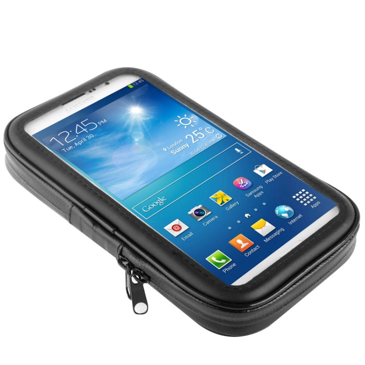 Bicycle Handlebar Mount Holder Water-resistant / Sand-proof / Snow-proof / Dirt-proof Zipper Touch Bag, Suitable for Galaxy Note III / N9000 & Mega 6.3 / i9200(Black)