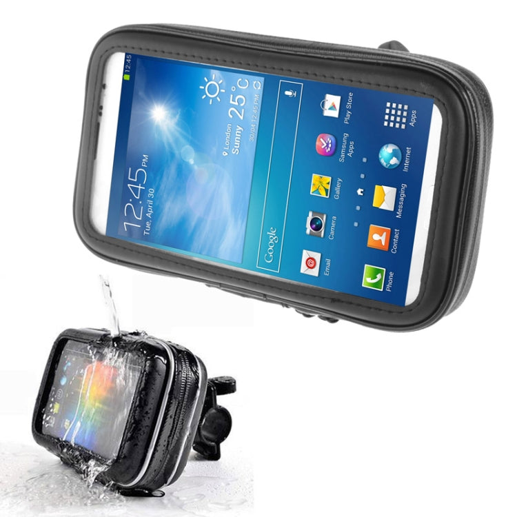 Bicycle Handlebar Mount Holder Water-resistant / Sand-proof / Snow-proof / Dirt-proof Zipper Touch Bag, Suitable for Galaxy Note III / N9000 & Mega 6.3 / i9200(Black)