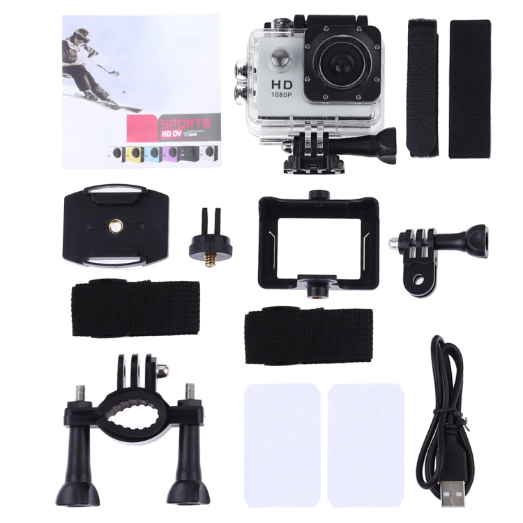 SJ4000 Full HD 1080P 2.0 inch LCD Sports Camcorder DV with Waterproof Case, Generalplus 6624, 30m Depth Waterproof(White) - Sports Camera by PMC TechLife | Online Shopping South Africa | PMC TechLife | Buy Now Pay Later Mobicred