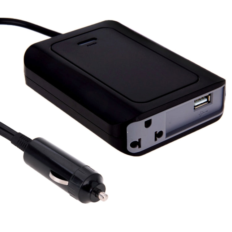 DY-200N, 200W DC 12V to AC Car Power Inverter with 500mA USB Port & EU / US Power Socket(Black)