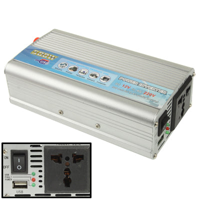 500W DC 12V to AC 220V Car Power Inverter with USB Port(Silver) - Others by PMC TechLife | Online Shopping South Africa | PMC TechLife | Buy Now Pay Later Mobicred