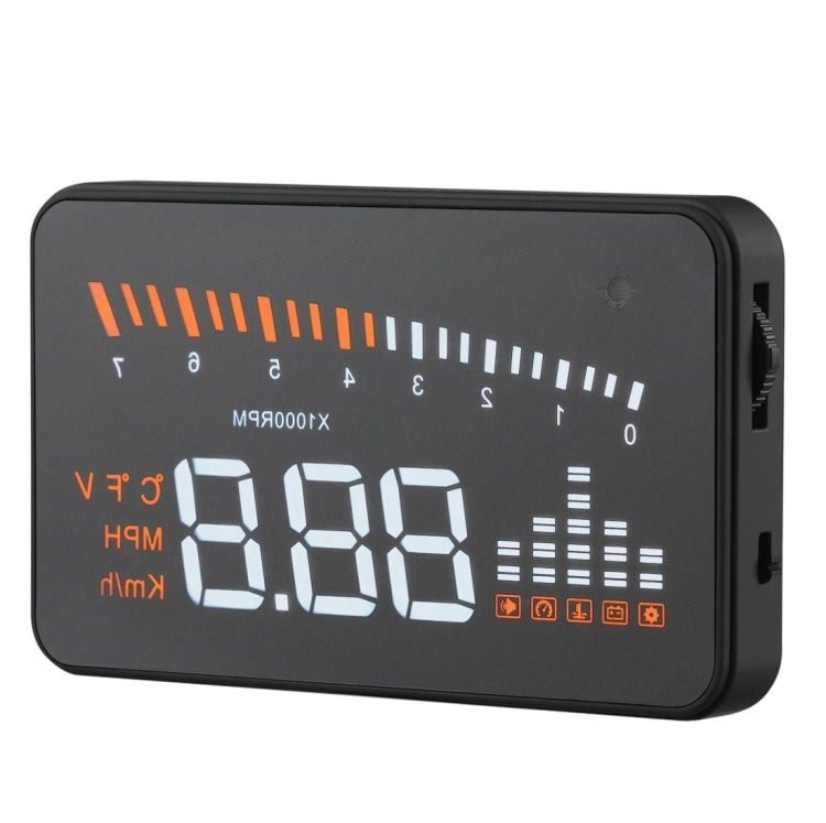 X5 HUD 3 inch Universal Multi Car Head Up Display with OBDII EOBD System, Light Sensors, Rotation Speed, Rotation Speed Unit, Unit Mark, Voltage, Water Temperature, Alarm mark(Black) - Head Up Display System by PMC TechLife | Online Shopping South Africa | PMC TechLife | Buy Now Pay Later Mobicred