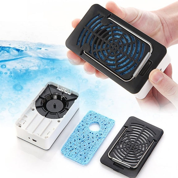 Hand-Held USB Air Condition Fan with Holder(Black)