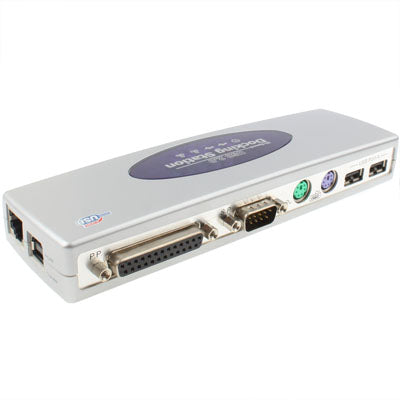 Hi-speed USB 2.0 Docking Station with 8 Ports (2xUSB 2.0 + PS2 Mouse + PS2 Keyboard + RS232 + DB25 + LAN + Upstream),Silver(Silver) - USB 2.0 HUB by PMC Jewellery | Online Shopping South Africa | PMC Jewellery | Buy Now Pay Later Mobicred