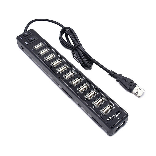 12-Port USB 2.0 HUB，Suitable for Notebook / Netbook(Black)