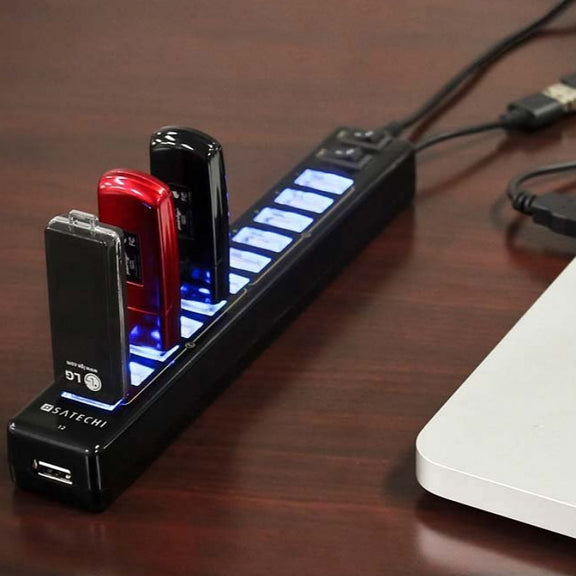 12-Port USB 2.0 HUB，Suitable for Notebook / Netbook(Black)