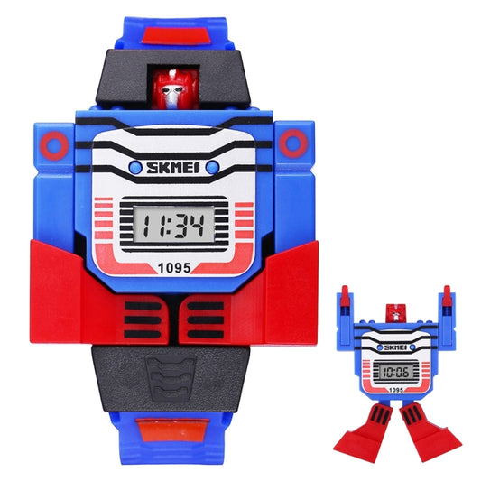 SKMEI Transformation Toy Shape Changing Removable Dial Digital Movement Children Watch with PU Plastic Cement Band(Dark Blue) - free shipping - PMC Jewellery - Order now!