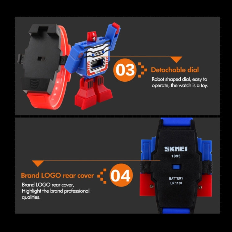 SKMEI Transformation Toy Shape Changing Removable Dial Digital Movement Children Watch with PU Plastic Cement Band(Dark Blue) - free shipping - PMC TechLife - Order now!